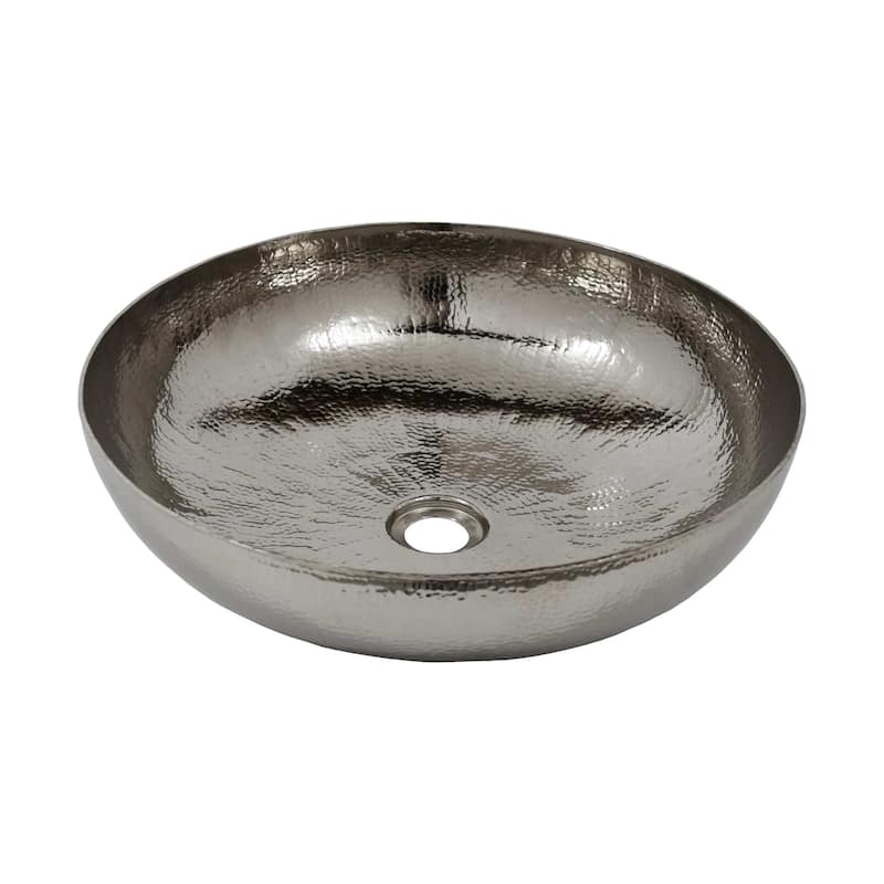 Maestro Sonata Hand Hammered Copper Vessel Bathroom Sink - Polished Nickel