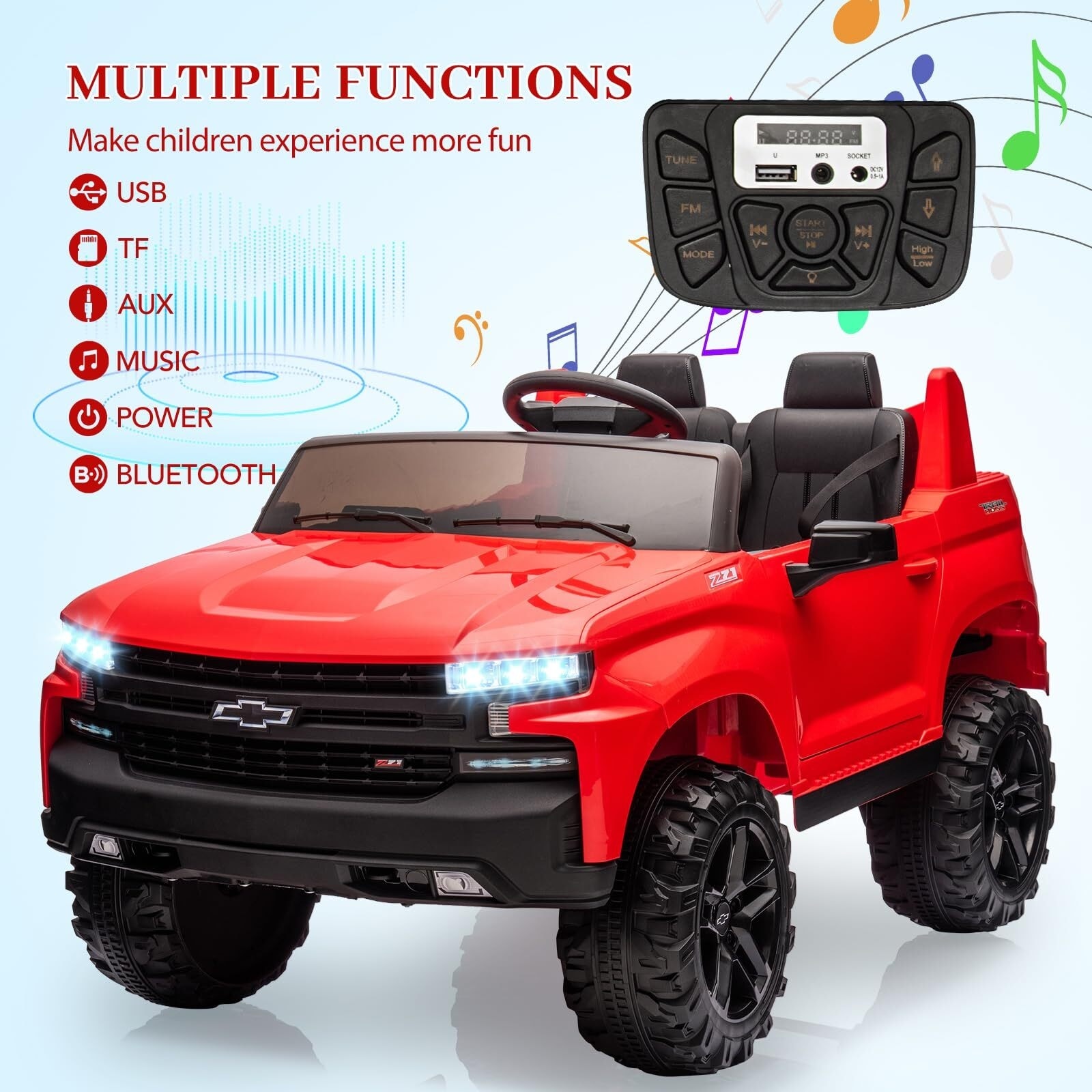 Baby Car 24V 2 Seater Truck Licensed Chevrolet Silverado Ride On Toy w Parent Remote Control On Sale Bed Bath Beyond 40484231