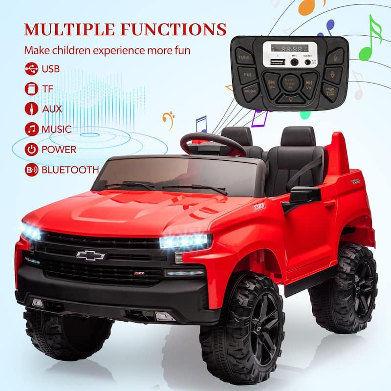 Baby Car 24V 2-Seater Truck Licensed Chevrolet Silverado Ride On Toy w/Parent Remote Control