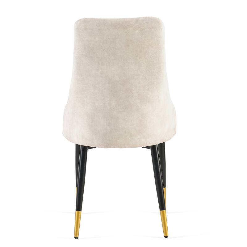 Beige Dining Chairs Set of 2 Living Room Chair Modern Kitchen Armless Side Chair