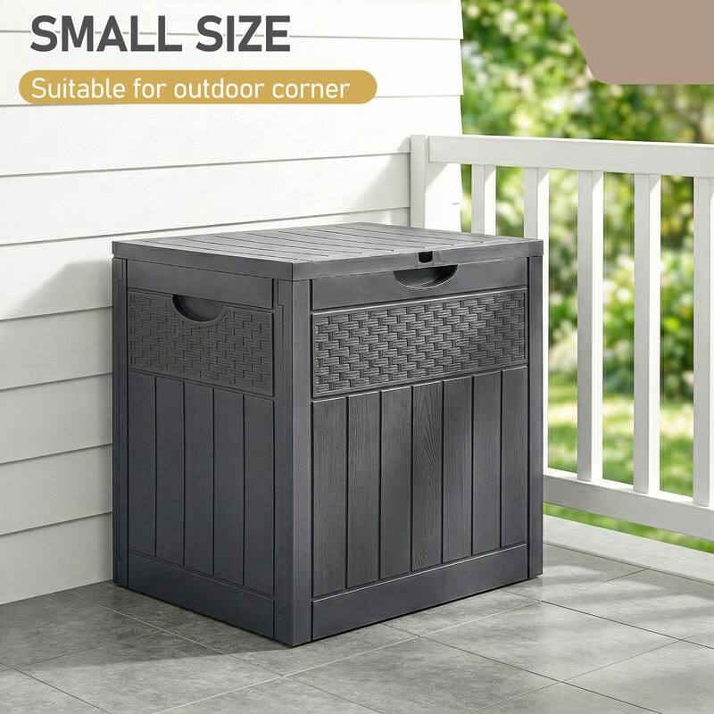 33 Gallons Gray Water Resistant PVC Deck Box - N/A