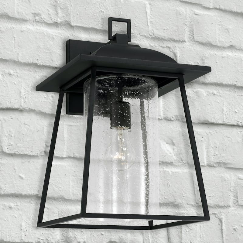 Durham 10.5" 1-light Outdoor Wall Lantern w/ Clear Seeded Glass
