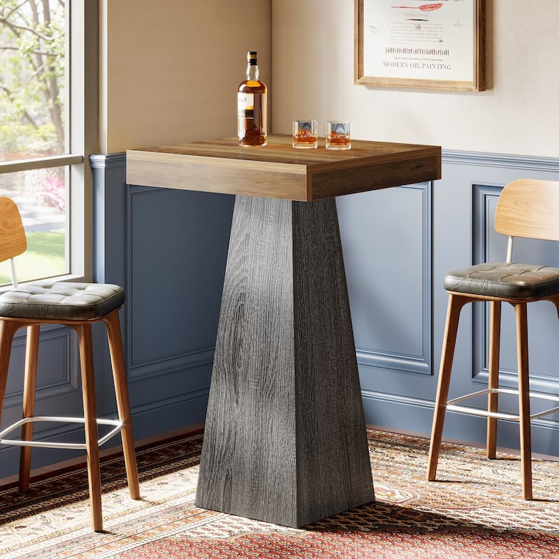 Square Tall Bar Table 37.4" High Pub Table for Small Bars