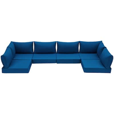 Outdoor Replacement Cushions for Patio Furniture, Waterproof & Non-Slip 4" Sofa Cushions, 6-Seat Conversation Sets, UV-Resistant