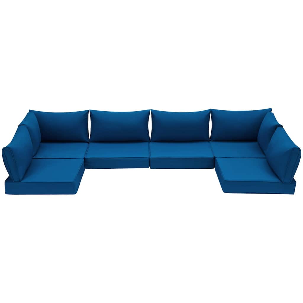 Outdoor Replacement Cushions for Patio Furniture, Waterproof & Non-Slip 4" Sofa Cushions, 6-Seat Conversation Sets, UV-Resistant