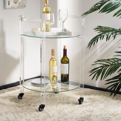 SAFAVIEH Couture Jules 2 Tier Acrylic Bar Cart - Clear - 23" W x 20" L x 30" H