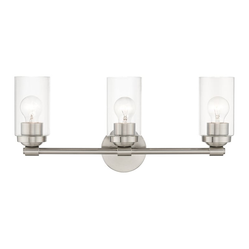 Livex Lighting 3-light Brushed Nickel Vanity Sconce, 18083-91 - 22" W 9.75" H 4.75" EXT