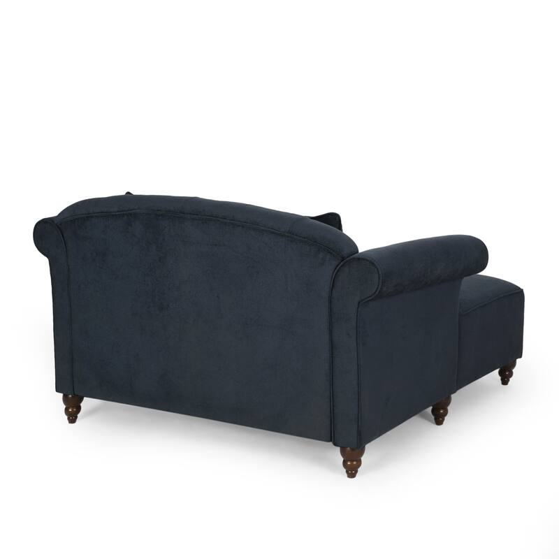 Charcoal Fabric Loveseat Chaise Lounge