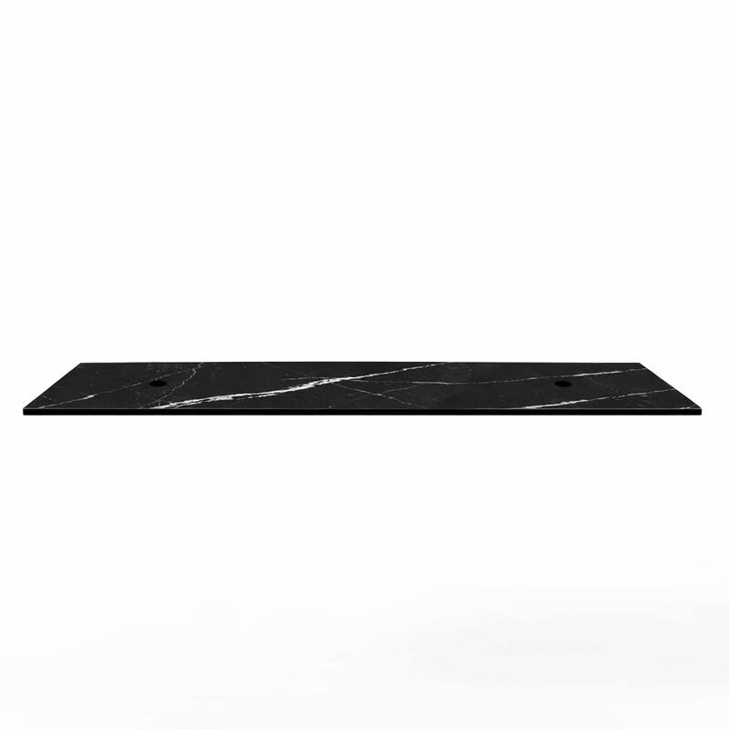 Thin Modern White and Black Solid Surface Vanity Countertop - Sizes 24", 30", 36", 48", 60", 72", 84"