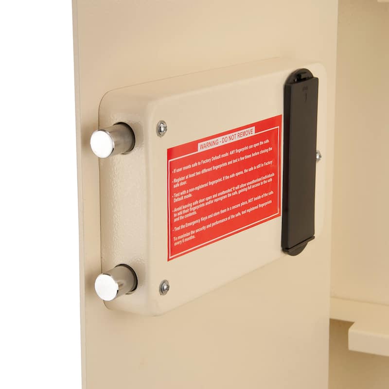 0.82 Cubic Ft Left Open Beige Biometric Wall Safe