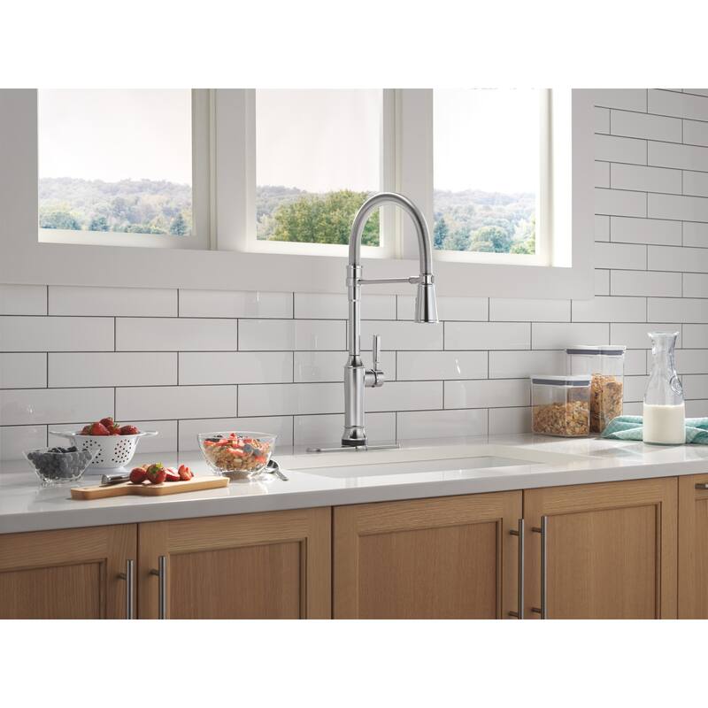 Delta 9684TL-DST Renaldi 1.8 GPM Single Hole Pre-Rinse Kitchen Faucet