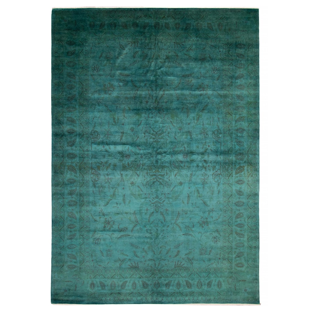 ECARPETGALLERY Hand-knotted Vibrance Mint Wool Rug - 9'11 x 14'0