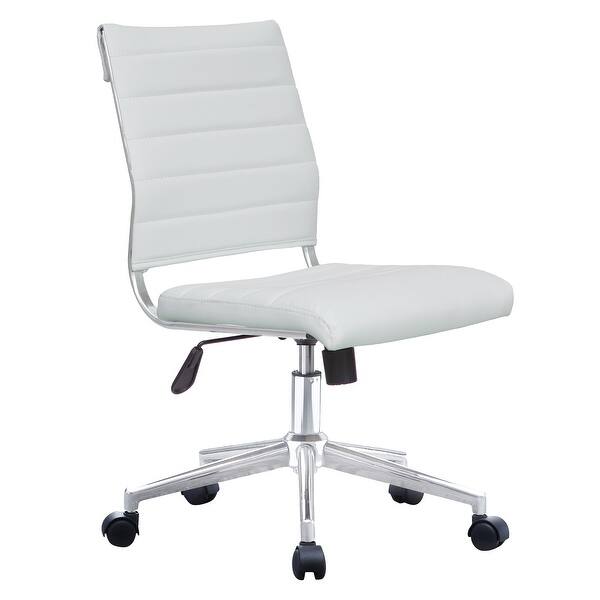 2xhome Ergonomic Executive Mid Back Pu Leather Office Chair Armless Side No Arms Tilt With Wheels Padded Seat Cushion On Sale Overstock 22808820