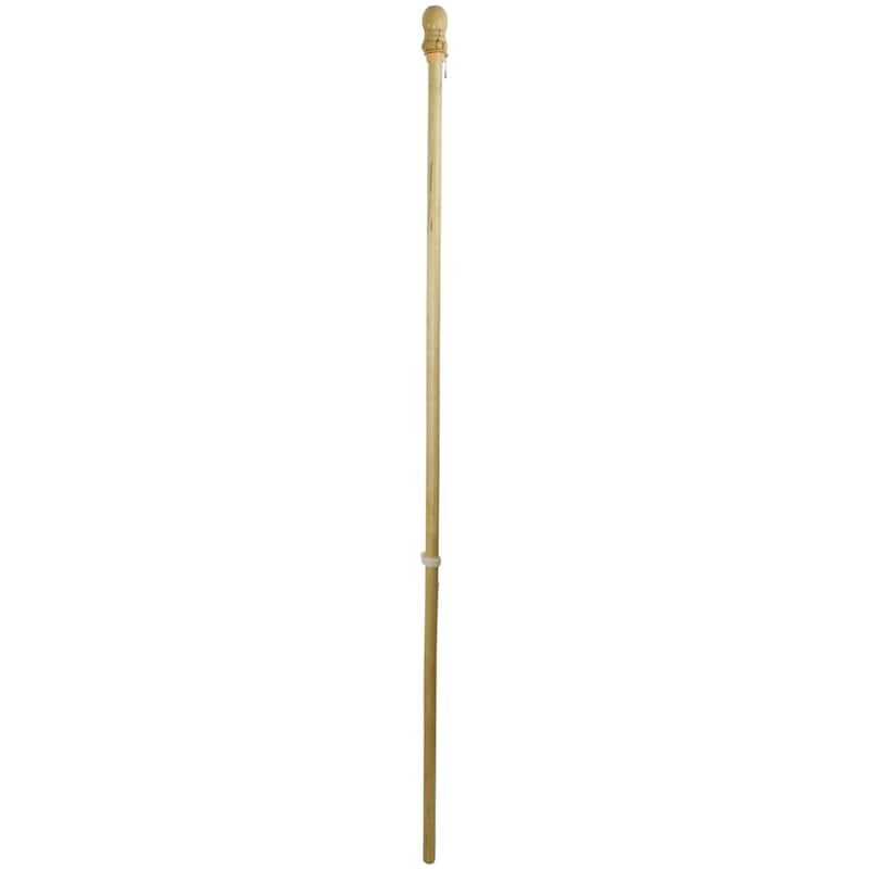 5' Wooden Flagpole with Anti-Furling Ring and Bracket Kit - 60"