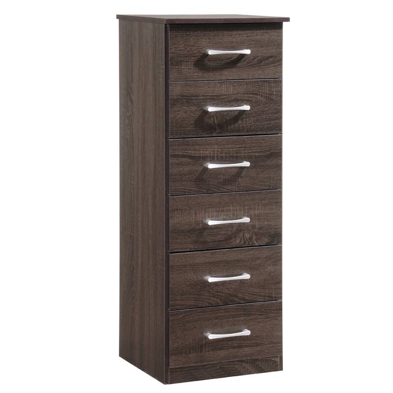 6-Drawer Wooden Bedroom Chest - 48" - Dark Brown