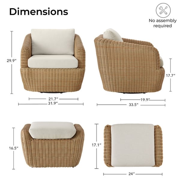dimension image slide 8 of 12, Patio Wicker Furniture Set Outdoor Rattan Bistro Set