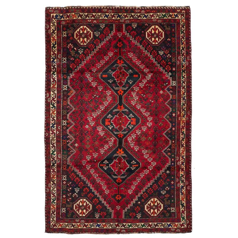 ECARPETGALLERY Hand-knotted Melis Vintage Red Wool Rug - 5'7 x 8'9