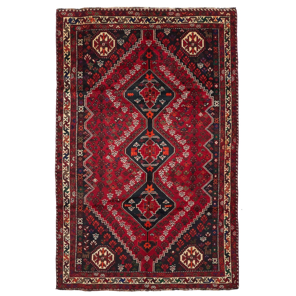 ECARPETGALLERY Hand-knotted Melis Vintage Red Wool Rug - 5'7 x 8'9