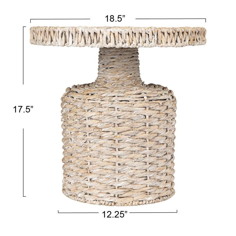 Hand-Woven Water Hyacinth Table