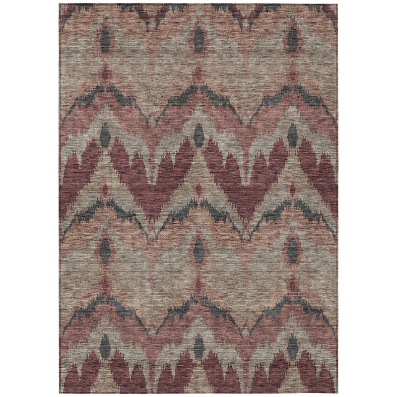 HomeRoots Ikat Transitional Rectangle Outdoor Rug