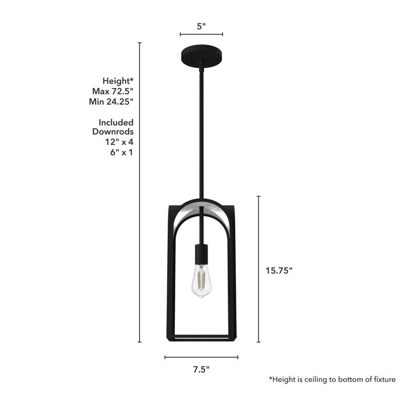 Hunter Dukestown 1-Light Mini Pendant - Kitchen Island, Dining Room - Industrial, Contemporary, Transitional