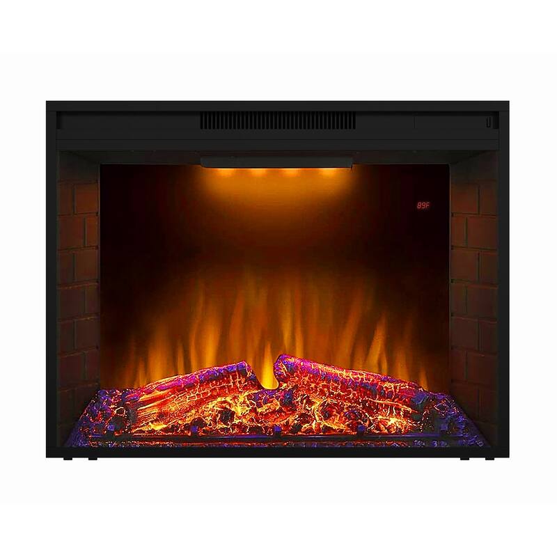 Modern Black Wall-mounted Electric Timer Fireplace with Remote