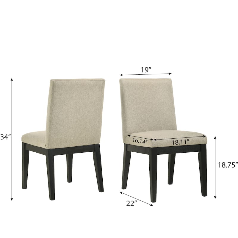 Roundhill Furniture Rocco Contemporary Solid Wood Dining Chairs, Set of 2