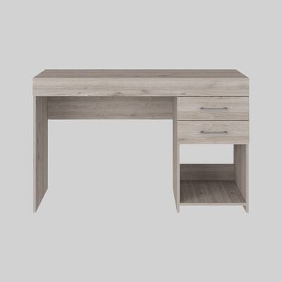 Stylish Rectangular Computer Desk with Two Drawers and Lower Storage Shelf