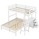 preview thumbnail 9 of 43, Twin over Full Bunk Bed with Built-in Desk and Three Drawers,Multifunctional Loft Bunk Bed With Storage