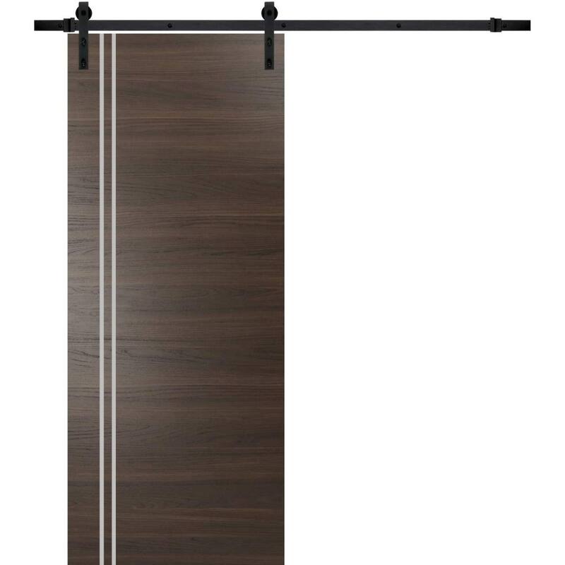 Double Bi-fold Doors Planum 0310 Matte Black with Sturdy Tracks - Grey - 24" x 84"