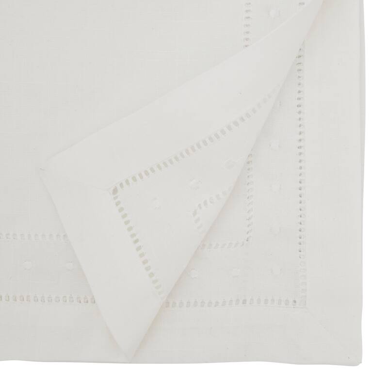 Classic Hemstitch with Embroidered Border Table Runner