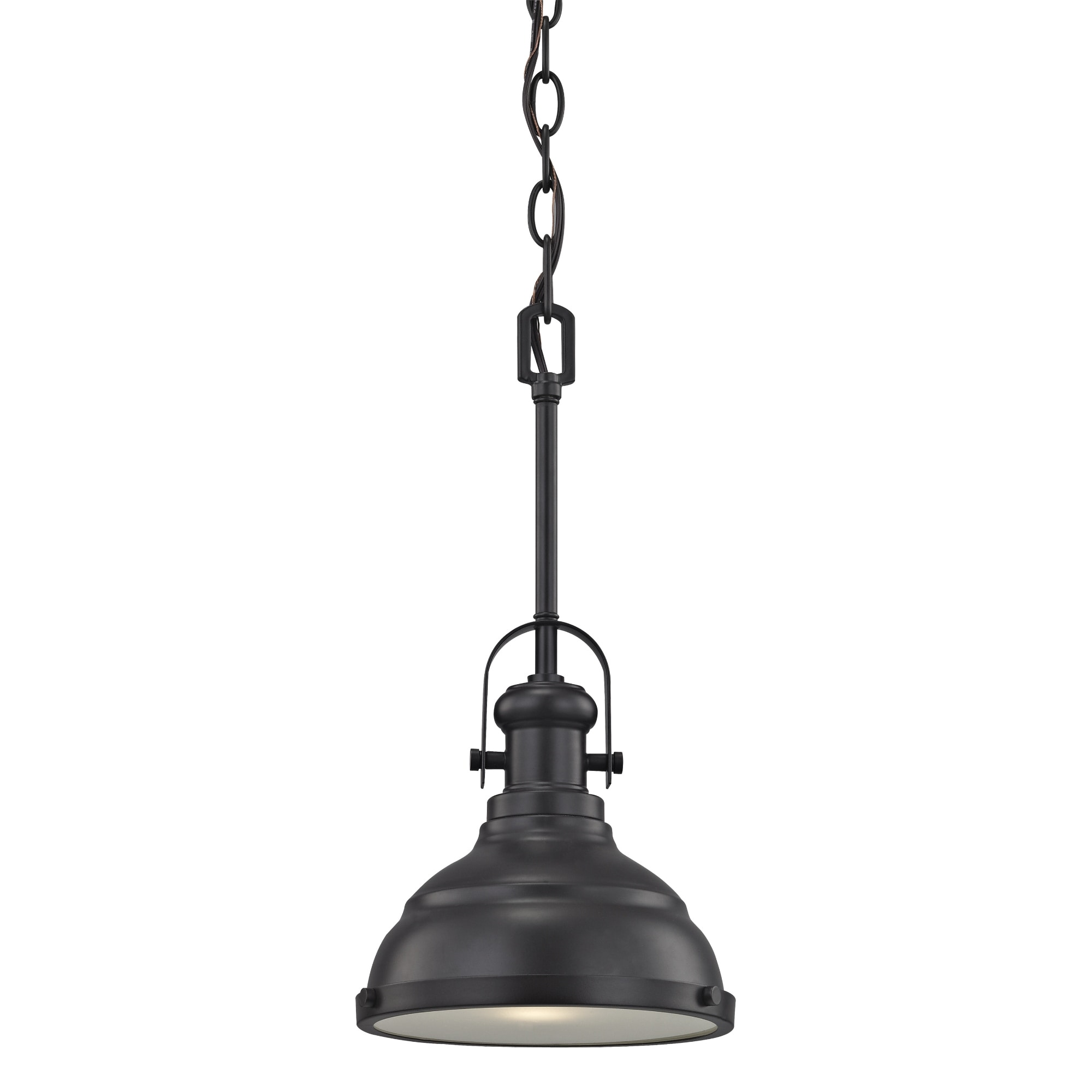 1-Light Hanging Mini Ceiling Pendant Light with Dome Shade - 11" - Oil Rubbed Bronze