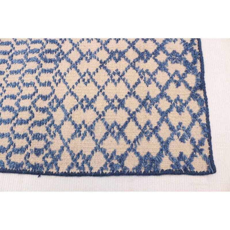 ECARPETGALLERY Hand-knotted Tangier Dark Blue Wool Rug - 5'4 x 7'7