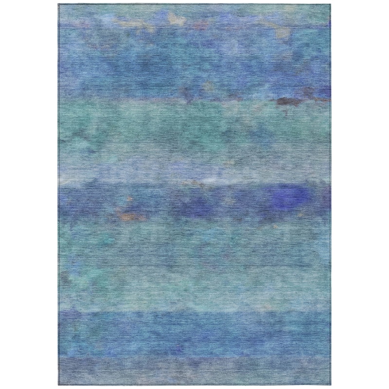 Machine Washable Indoor/ Outdoor Contemporary Ombre Chantille Rug