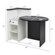 preview thumbnail 3 of 8, Gymax Front Reception Counter Desk Checkout Office Desk w/Open Shelf &