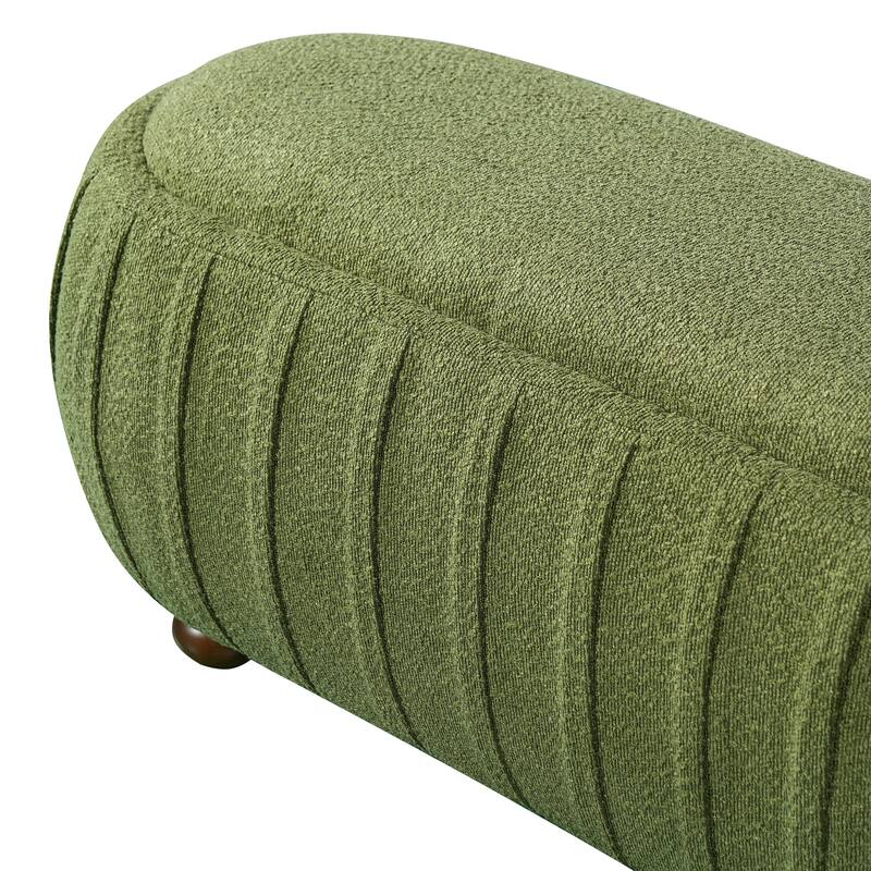 Christopher Knight Home - Curve Modern Upholstered Wooden Ottoman with Oval Design