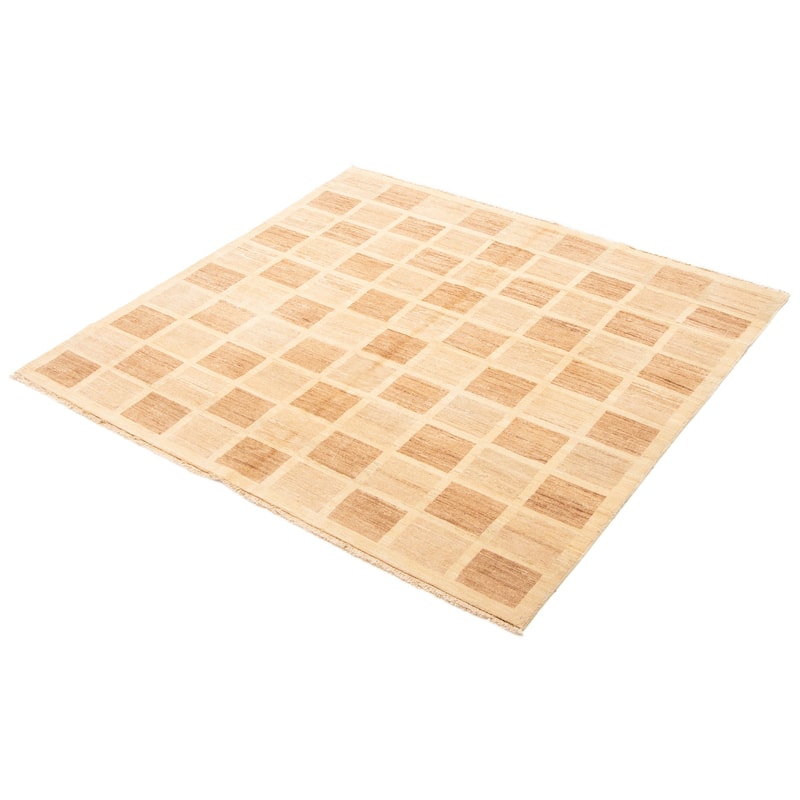 ECARPETGALLERY Hand-knotted Peshawar Ziegler Khaki Wool Rug - 6'6 x 6'2