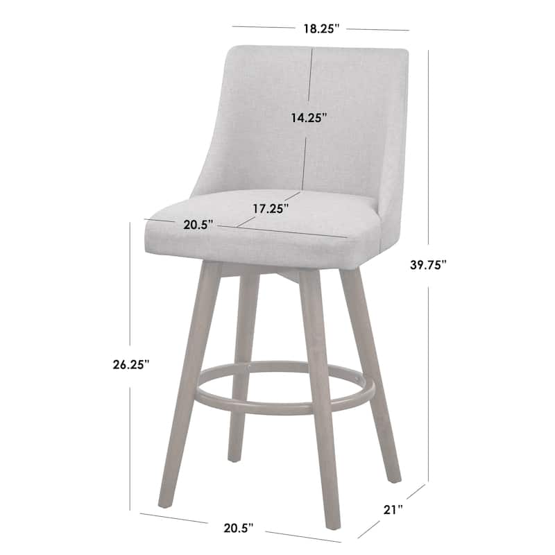 Lifestorey Derby Solid Wood Swivel Counter Stools (Set of 2)