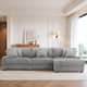 118.4"W Plush Modular Sectional Sofa with Pillows - 3 Piece Light Grey - Right Facing
