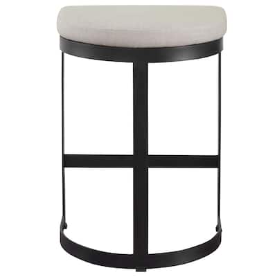Uttermost Ivanna 18" Wide Linen Upholstered Modern Industrial Counter