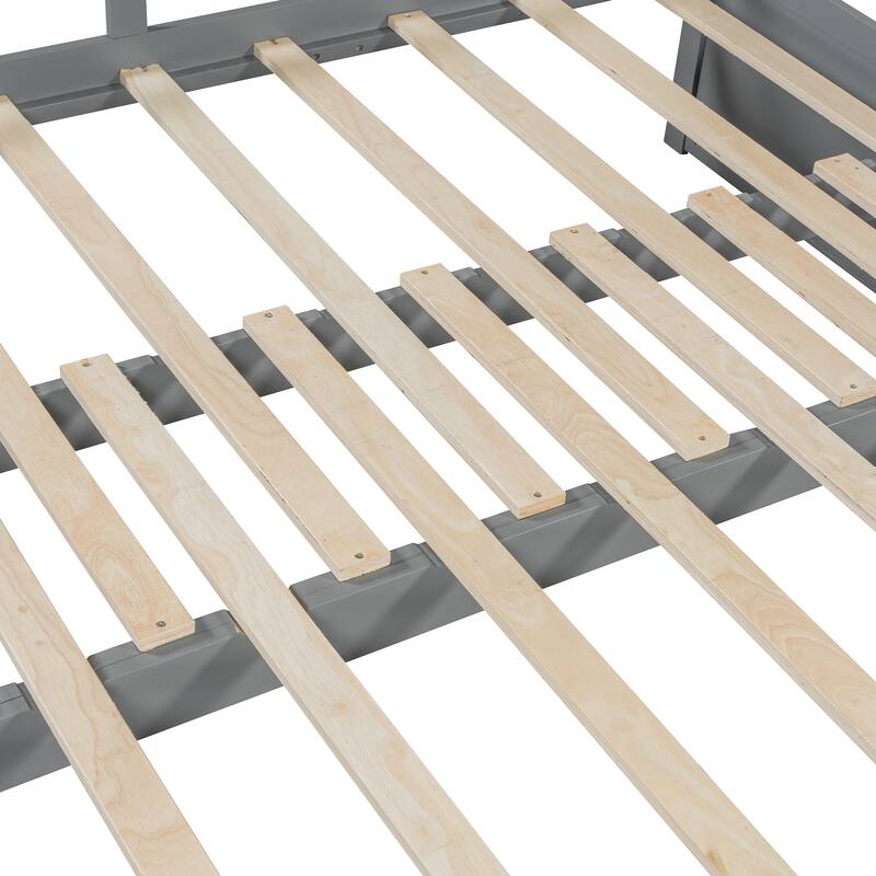 Twin to King Extending Daybed with Trundle Solid Wood Frame No Box Spring