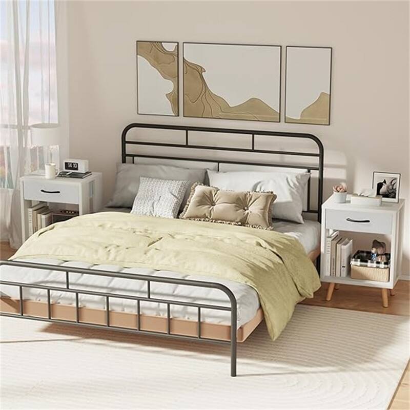 Nightstands Set of 2 with Fabric Storage Drawer
