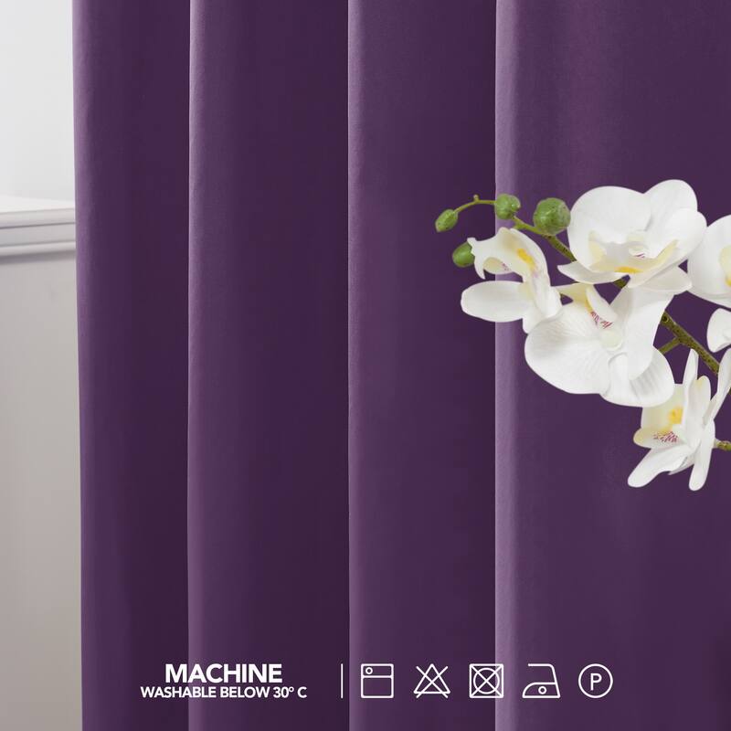 Deconovo 100 Percent Blackout Double Layers Lined Curtain (2 Panel)