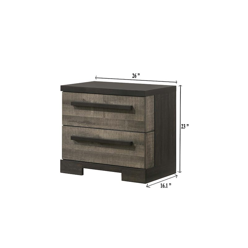 Modern Wooden Nightstand, Bedside Storage Cabinet with 2-Drawer, Entry Side Table with Wooden Table Top, Sofa Side Table