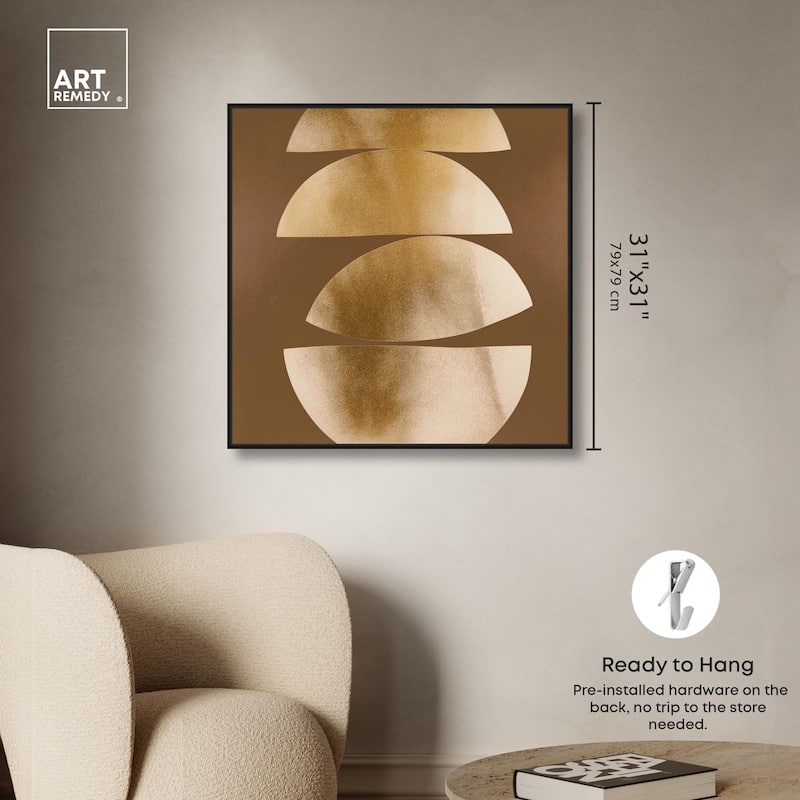 Golden Crescents II Canvas by Art Remedy