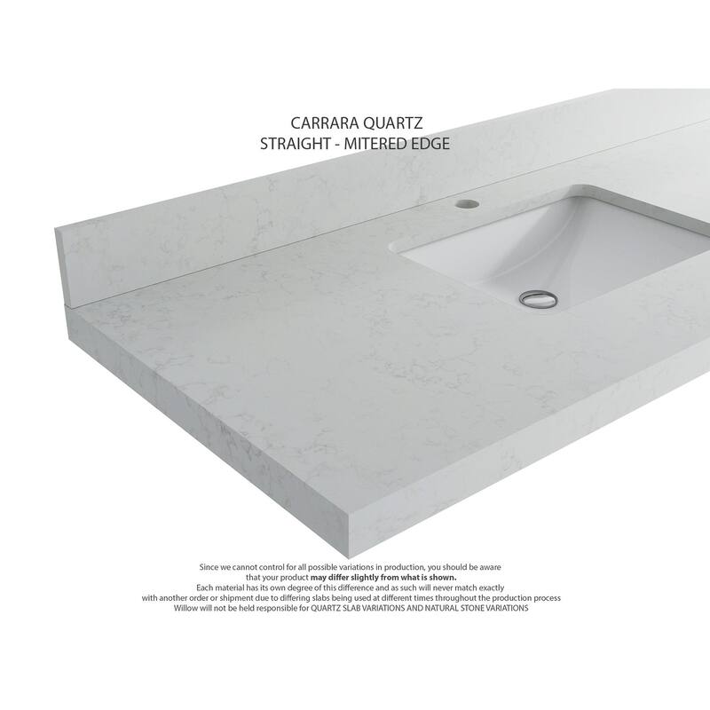 Willow Collections 36 in. W x 22 in. D Santa Monica Teak Left Offset Sink Bathroom Vanity with Countertop