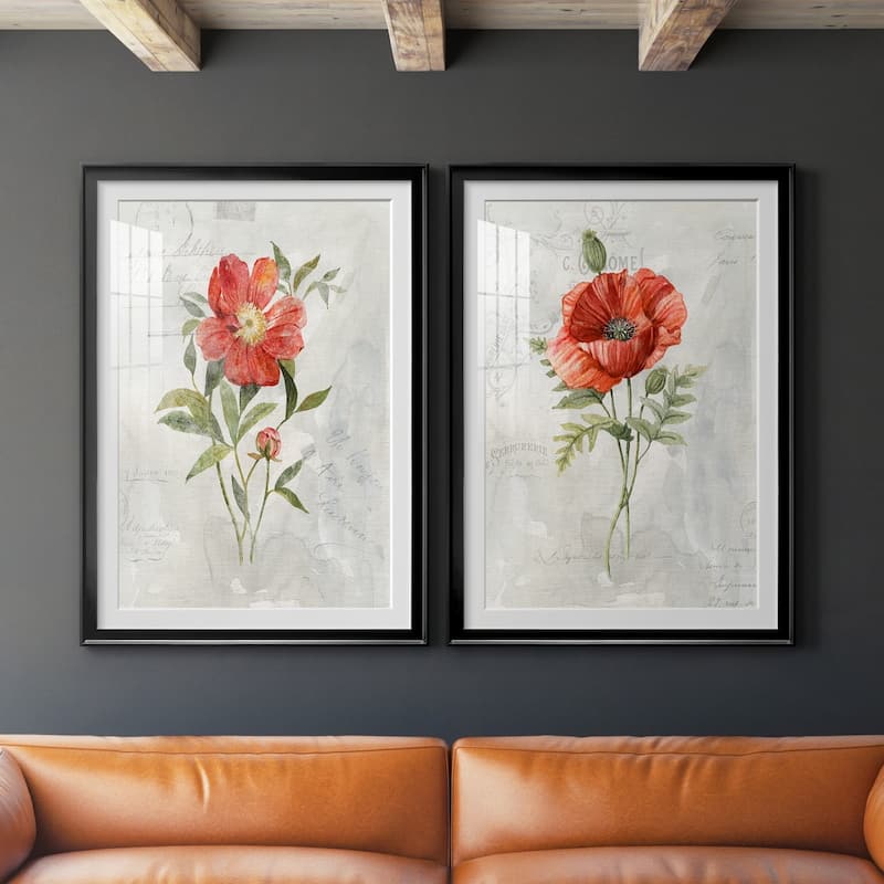 Linen Peony Premium Framed Print - Ready to Hang
