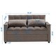 preview thumbnail 15 of 18, Loveseat Couches Chair Velvet Upholstered Sofa with Pull out Multifunctional Sofa Bed and Adjustable Backrest, Plastic Feet
