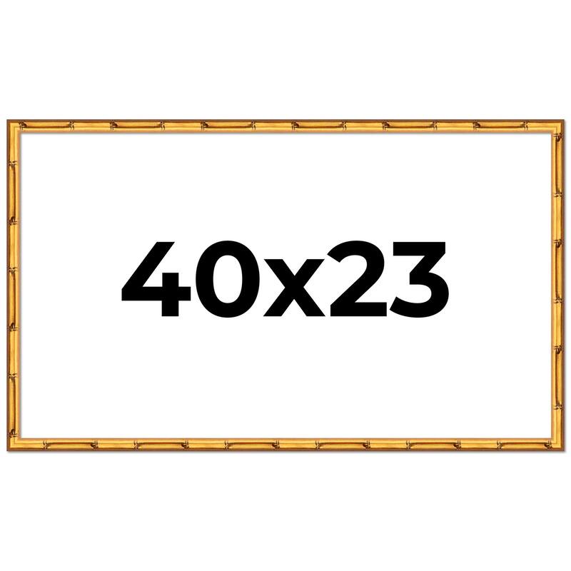 40x23 Frame Gold Bamboo Picture Frame Modern Photo Frame Includes UV Acrylic Shatter Guard Front Acid Free Foam Backing Board