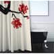 71 x 74-inch Dragon, Peach, Teal Floral Shower Curtain